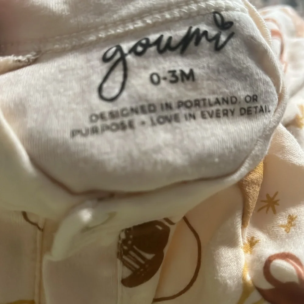 Goumi Baby Sleep Sack Cactus Cowboy Hat Nature Print 0-3M Cream